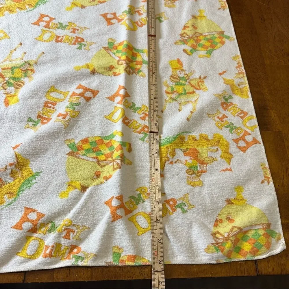 Vintage Humpty Dumpty Mother Goose Nursery Rhymes Baby Flannel Blanket 40”x24”